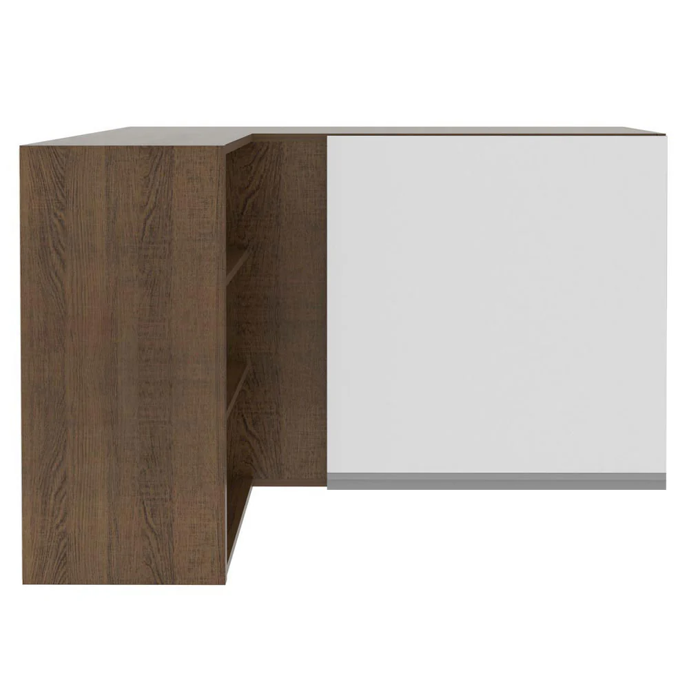 Armário Aéreo de Canto Madesa Glamy 1 Porta para linha de 60 cm de profundidade Rustic/Branco - Image 8