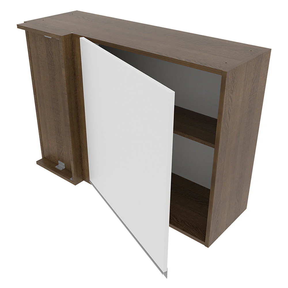 Armário Aéreo de Canto Madesa Glamy 1 Porta Rustic/Branco - Image 4