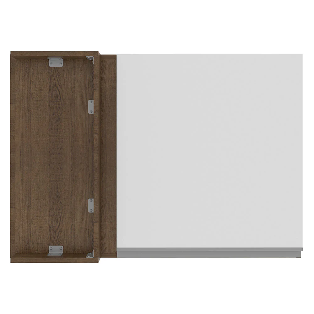 Armário Aéreo de Canto Madesa Glamy 1 Porta Rustic/Branco - Image 9