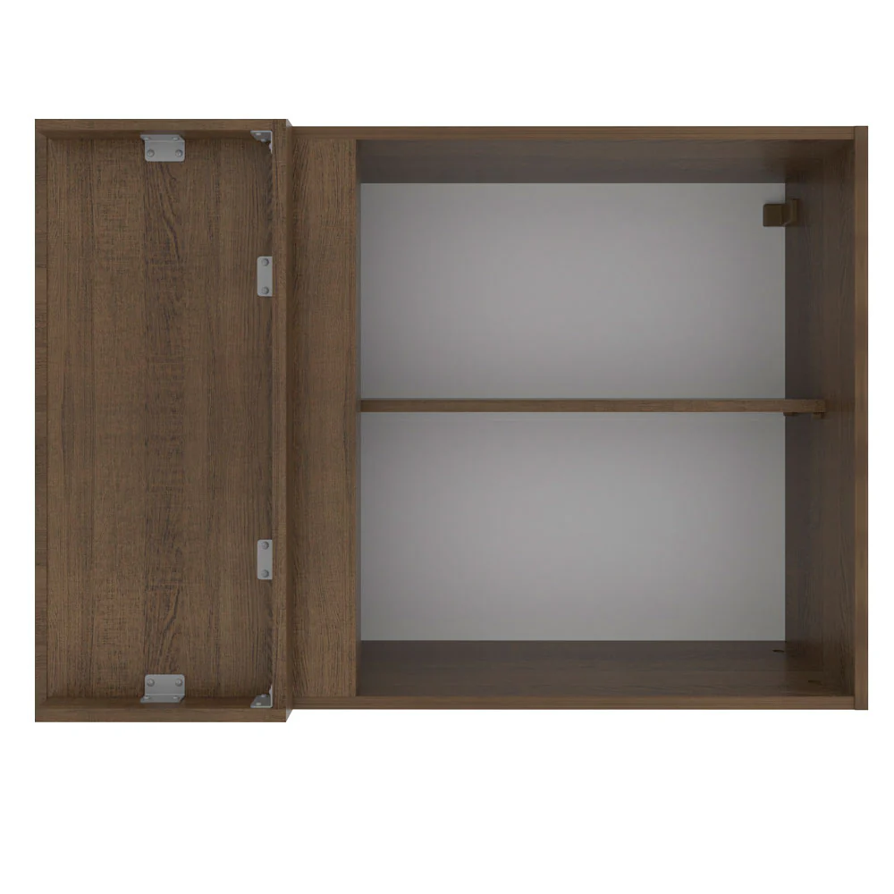 Armário Aéreo de Canto Madesa Glamy 1 Porta Rustic/Preto - Image 10