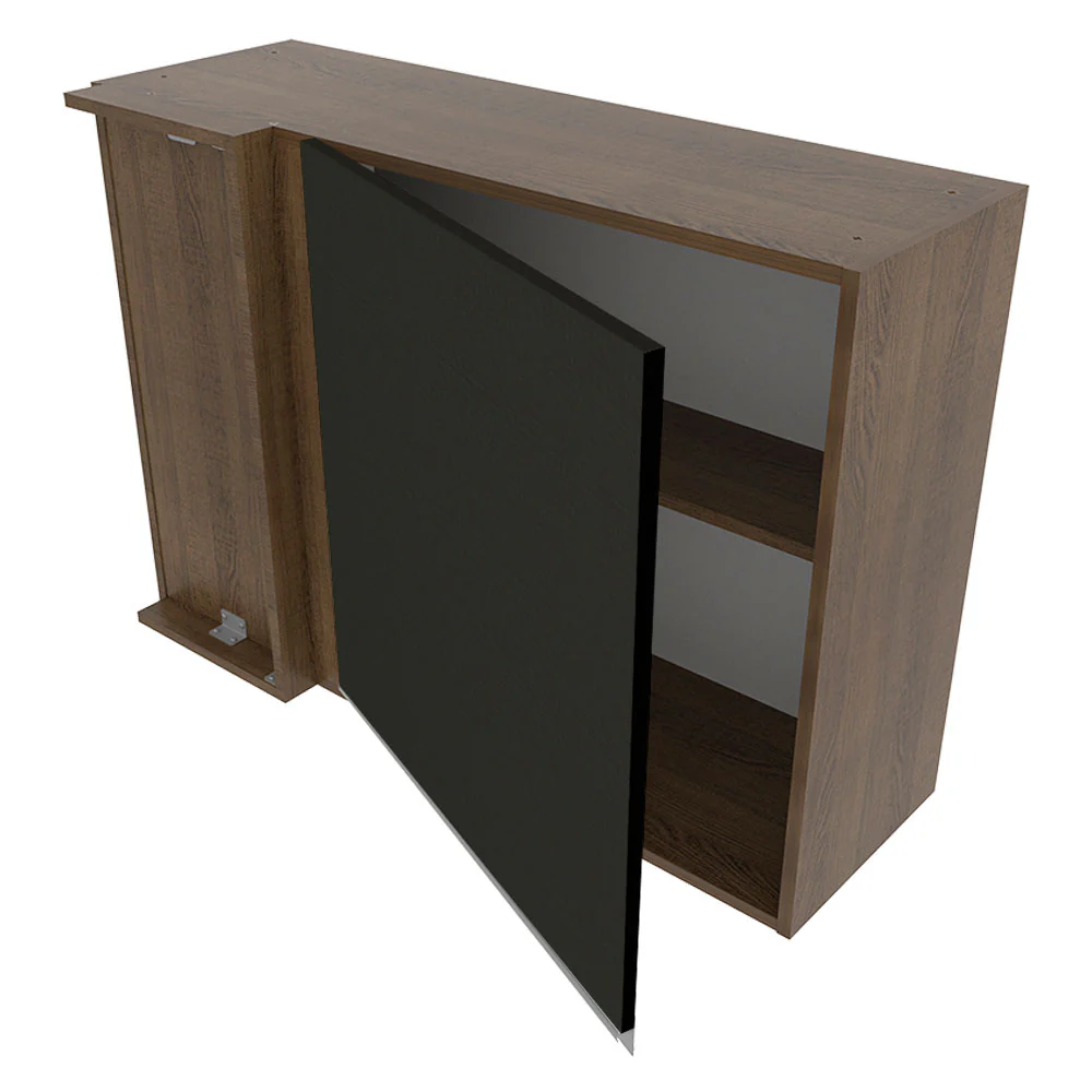 Armário Aéreo de Canto Madesa Glamy 1 Porta Rustic/Preto - Image 4