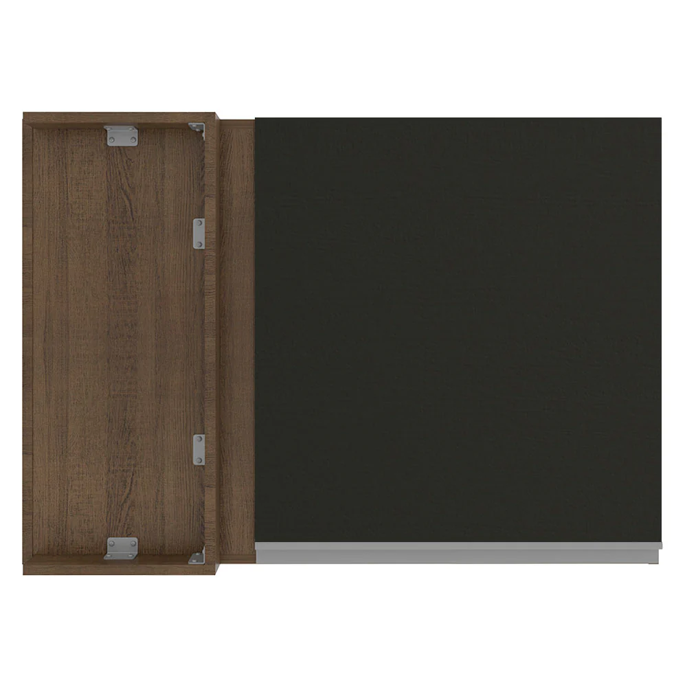 Armário Aéreo de Canto Madesa Glamy 1 Porta Rustic/Preto - Image 9