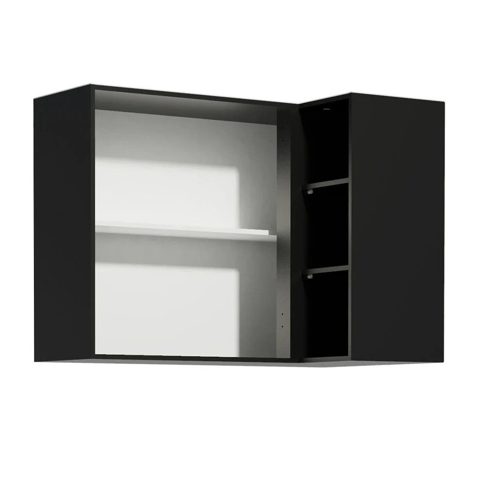 Armário Aéreo de Canto Madesa Reims 1 Porta e Adega Preto - Image 8