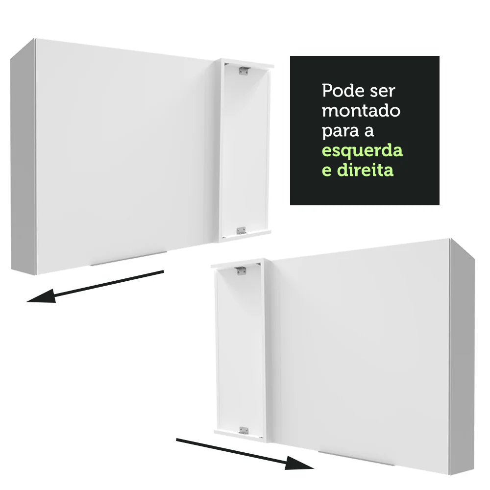 Armário Aéreo de Canto Madesa Stella 1 Porta Branco - Image 6