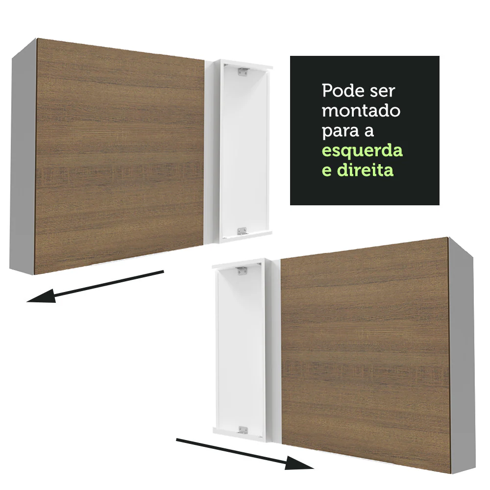Armário Aéreo de Canto Madesa Stella 1 Porta Branco/Rustic - Image 6