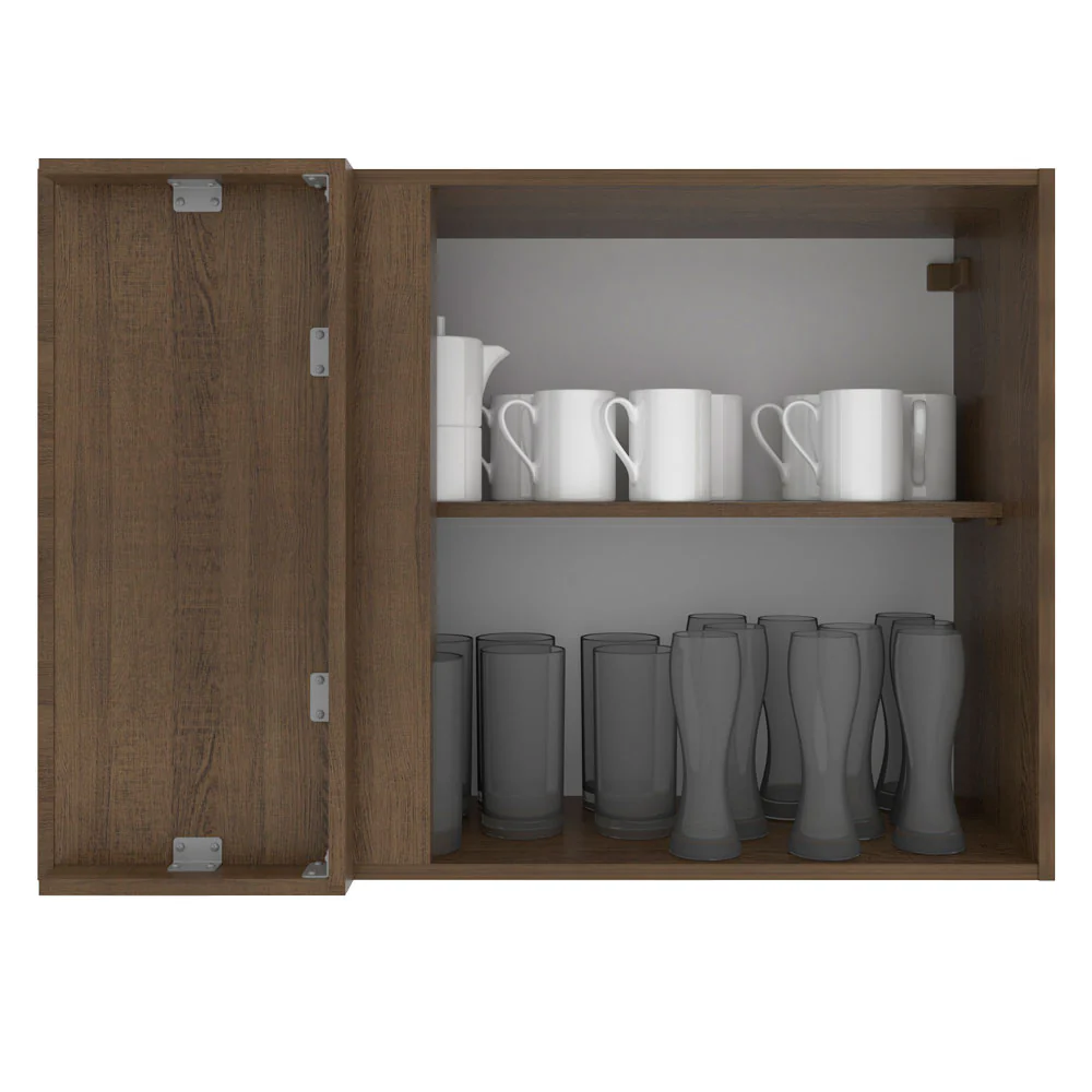 Armário Aéreo de Canto Madesa Stella 1 Porta Rustic/Branco - Image 3