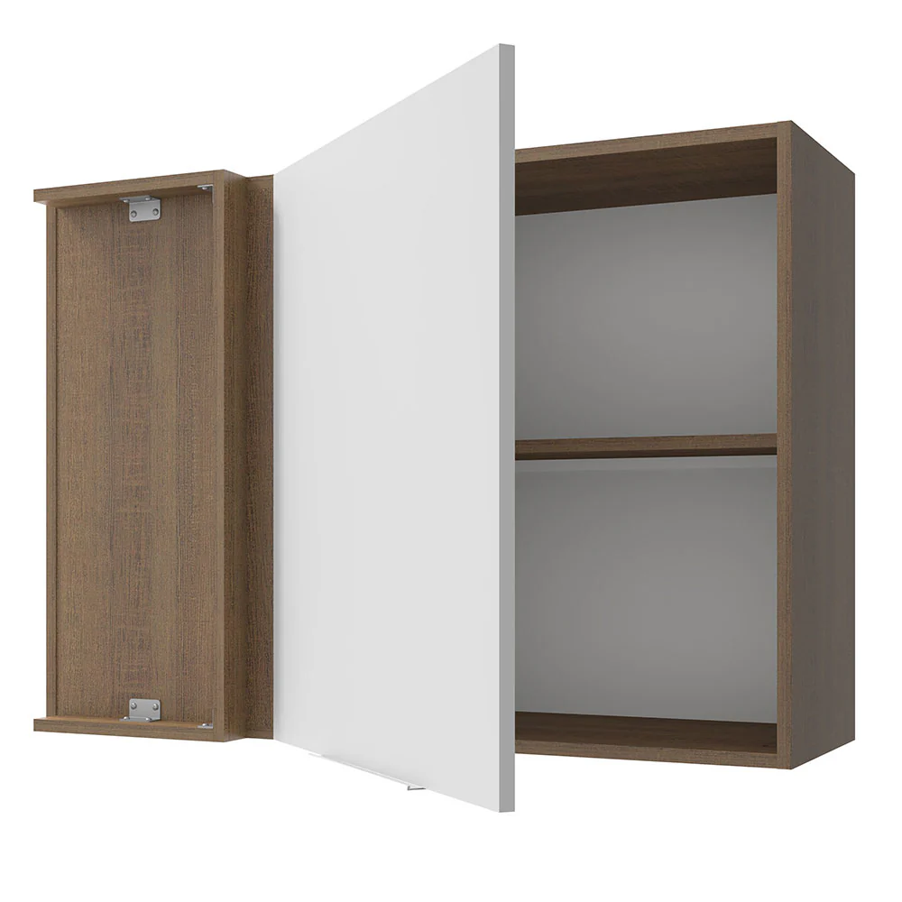 Armário Aéreo de Canto Madesa Stella 1 Porta Rustic/Branco - Image 4
