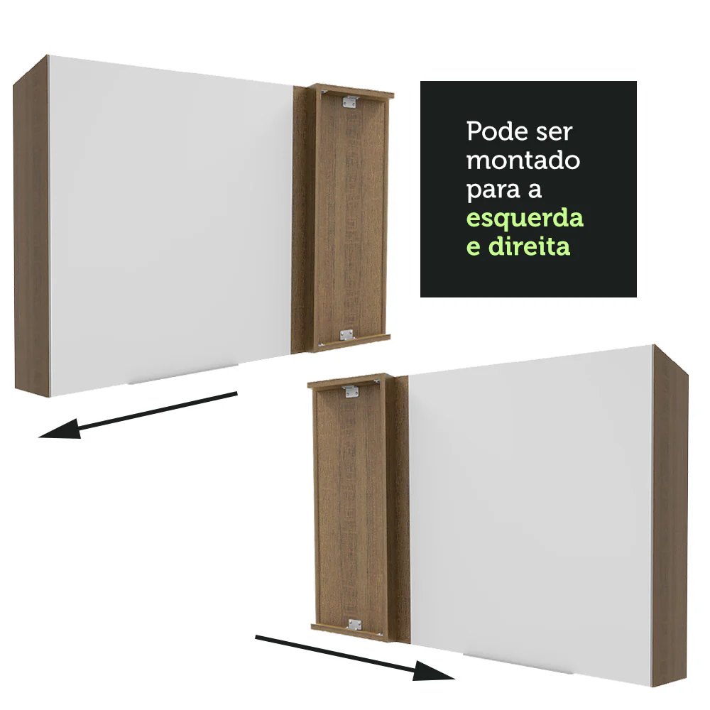 Armário Aéreo de Canto Madesa Stella 1 Porta Rustic/Branco - Image 6