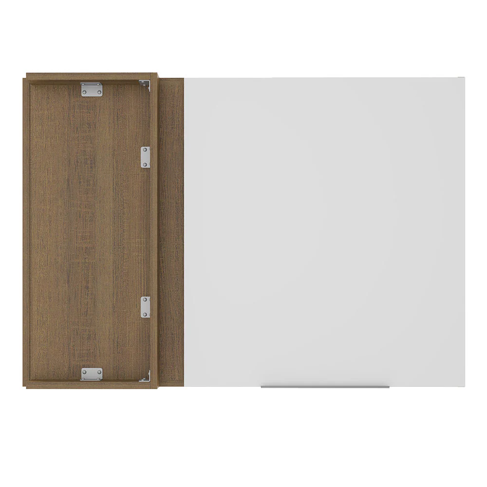 Armário Aéreo de Canto Madesa Stella 1 Porta Rustic/Branco - Image 9