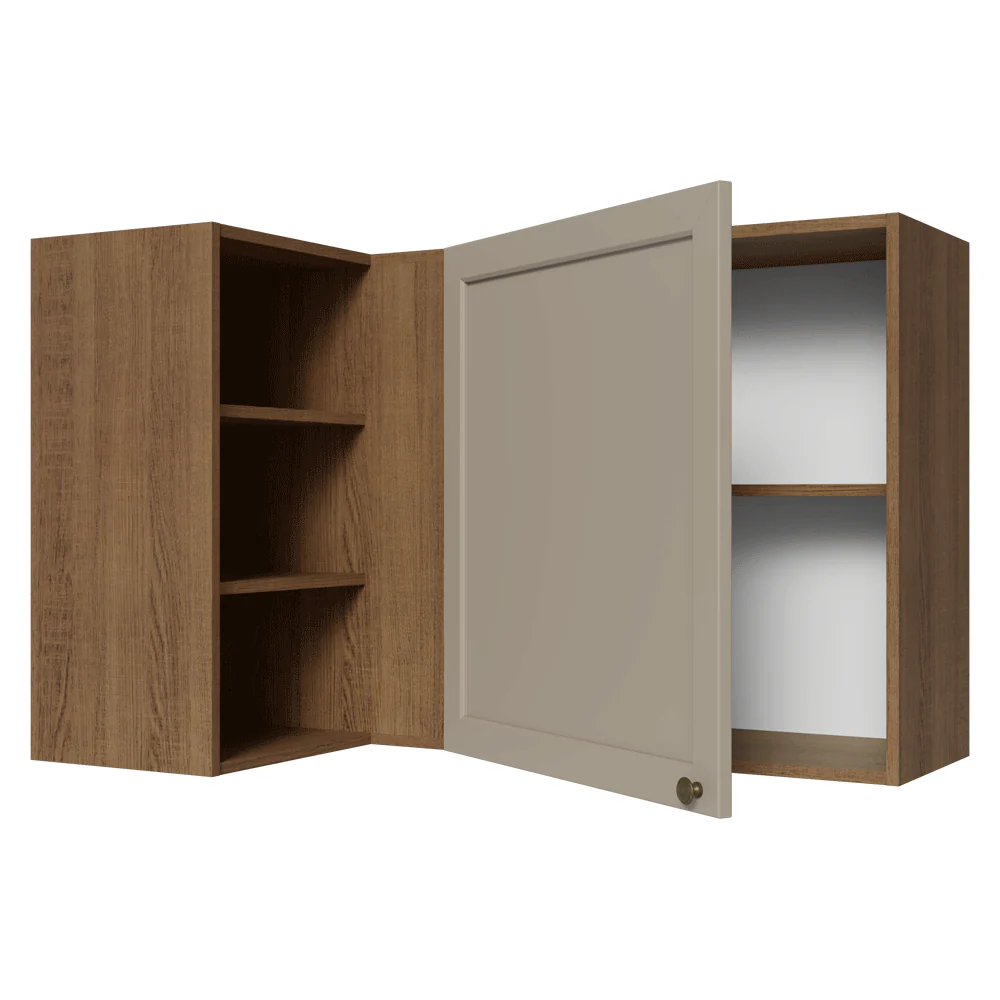 Armário Aéreo de Canto Para Linha 60 cm de Profundidade Rustic/Crema Vik Madesa - Image 8