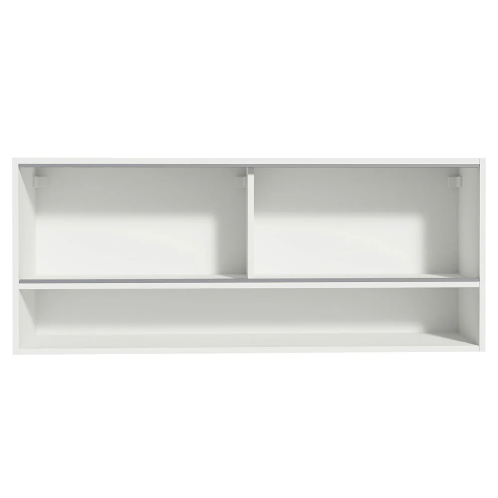 Armário Aéreo Madesa 120cm 2 Portas Correr Vidro Reflex 1 Nicho para Cozinhas Glamy, Lux e Reims Branco - Image 6