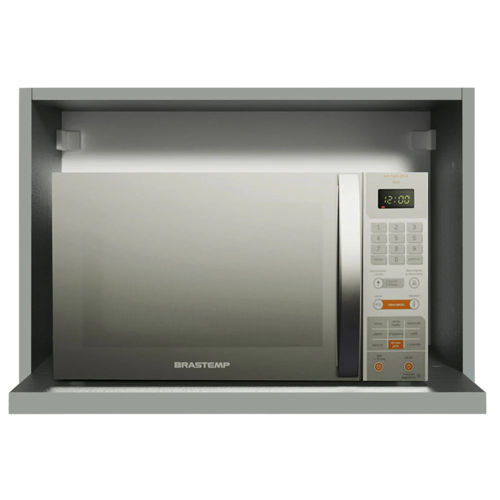 Armário Aéreo 60 cm Nicho para Microondas e Forno Elétrico Cinza Nice Madesa - Image 5