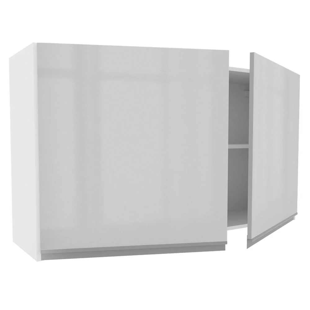 Armário Aéreo Madesa Acordes 100% MDF 120 cm 2 Portas Branco Brilho - Image 4