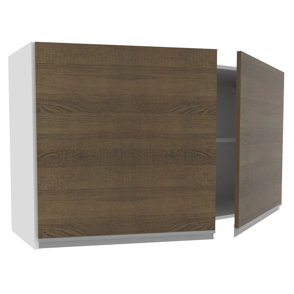 Armário Aéreo Madesa Acordes 100% MDF 120 cm 2 Portas Branco/Rustic - Image 4