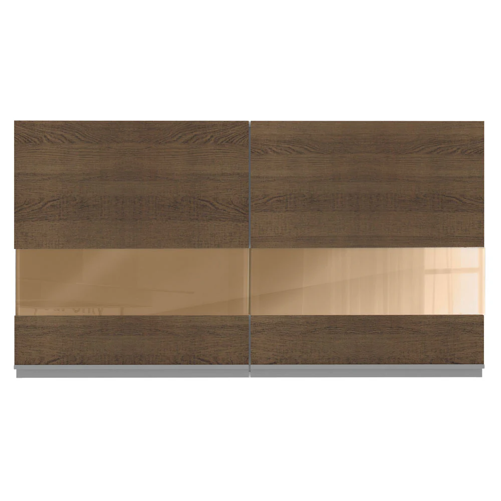 Armário Aéreo Madesa Acordes 100% MDF 120 cm 2 Portas Vidro Reflex Branco/Rustic - Image 8