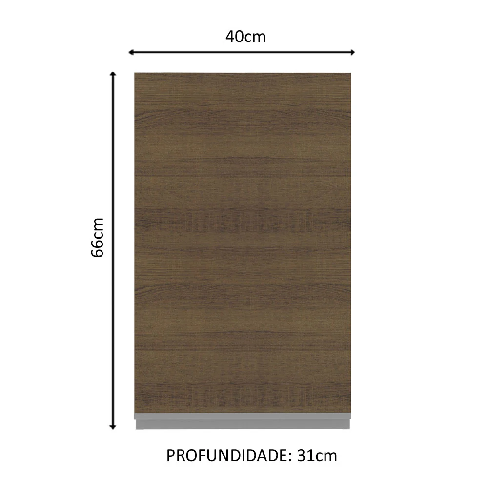 Armário Aéreo Madesa Acordes 100% MDF 40 cm 1 Porta Branco/Rustic - Image 2