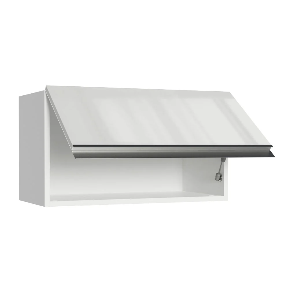 Armário Aéreo Madesa Acordes 100% MDF 60 cm 1 Porta Basculante Branco Brilho - Image 4