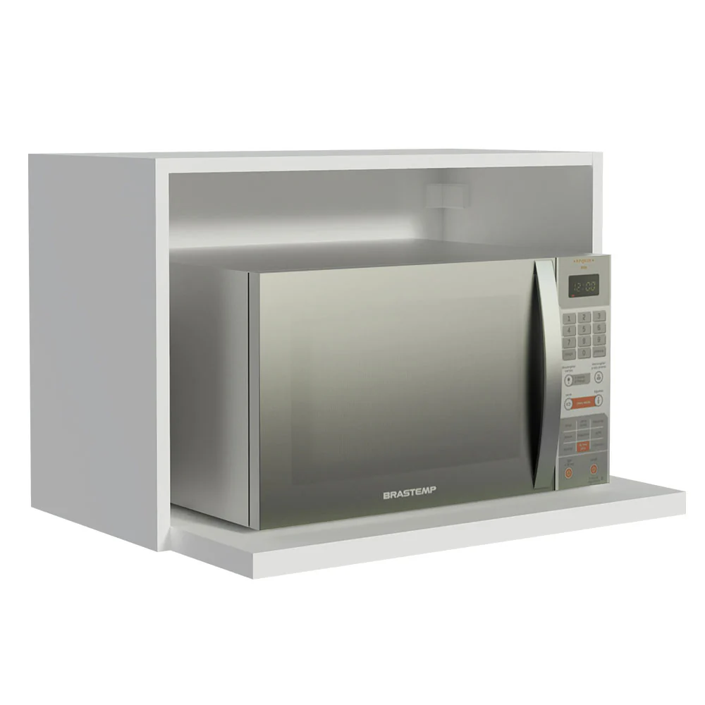 Armário Aéreo Madesa Acordes 100% MDF 60 cm com Nicho para Microondas e Forno Elétrico Branco - Image 3