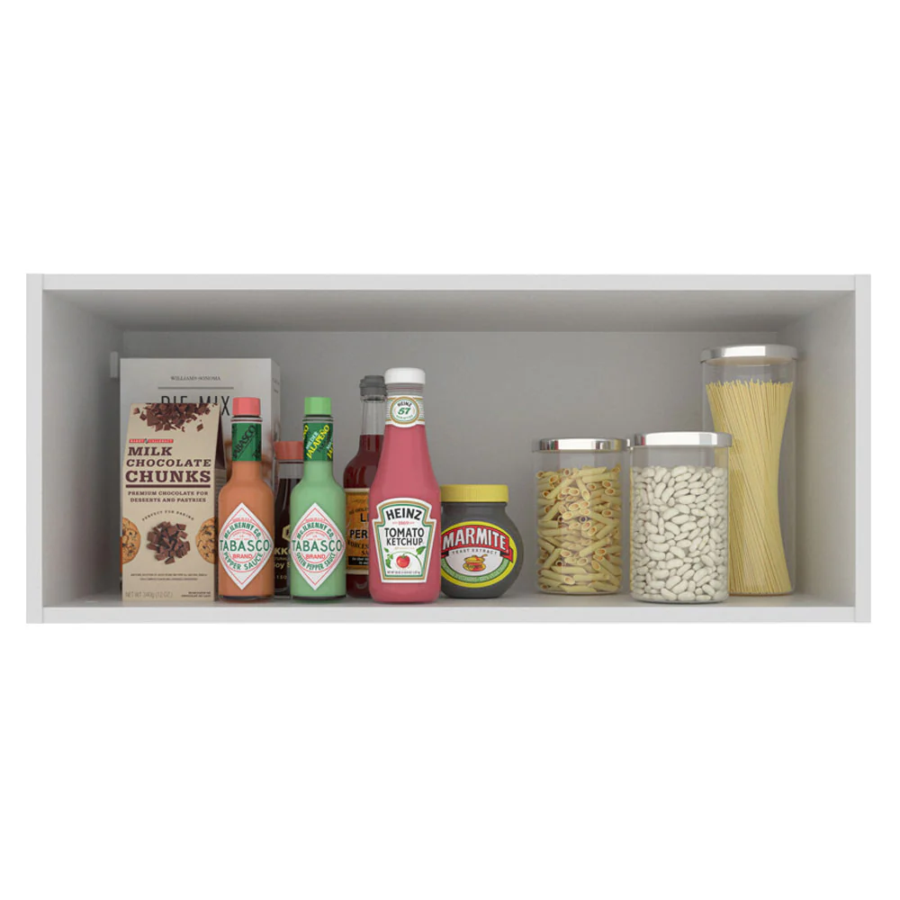 Armário Aéreo Madesa Acordes 100% MDF 80 cm 1 Porta Basculante Branco/Rustic - Image 4