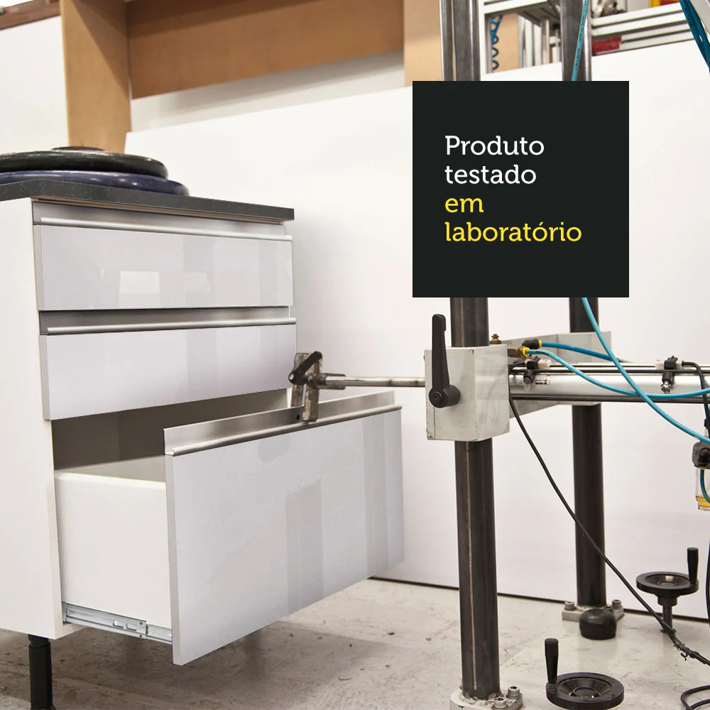 Armário Aéreo Madesa Acordes 100% MDF 80 cm 2 Portas Branco Brilho - Image 6