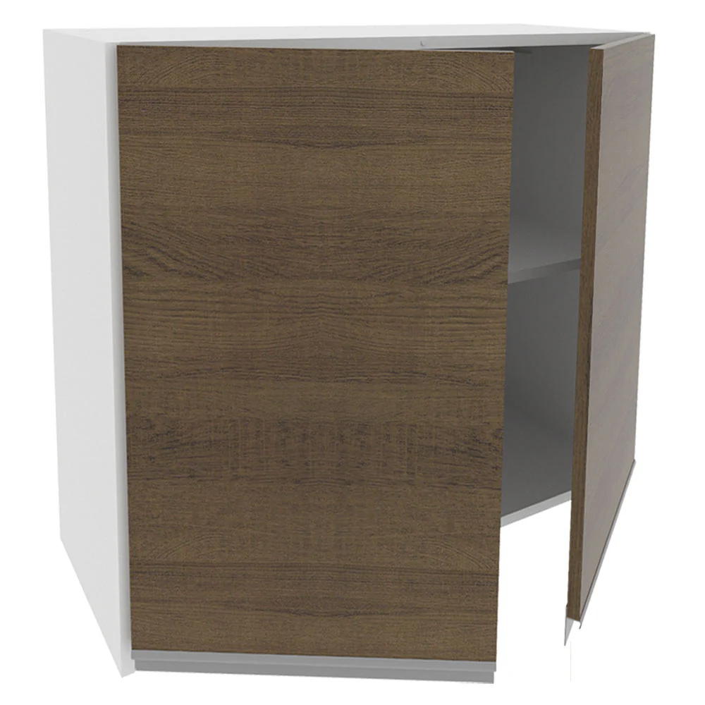 Armário Aéreo Madesa Acordes 100% MDF 80 cm 2 Portas Branco/Rustic - Image 4