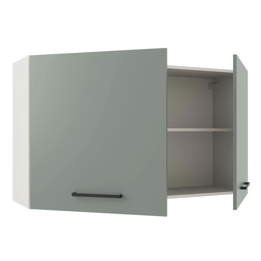 Armário Aéreo Madesa Agata 120 cm 2 Portas Branco/Cinza - Image 4