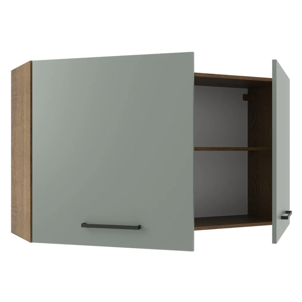 Armário Aéreo Madesa Agata 120 cm 2 Portas Rustic/Cinza - Image 4