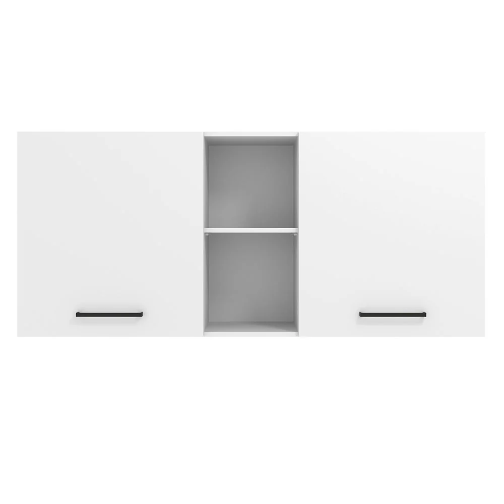 Armário Aéreo Madesa Agata 150 cm 2 Portas e 2 Nichos Branco - Image 6