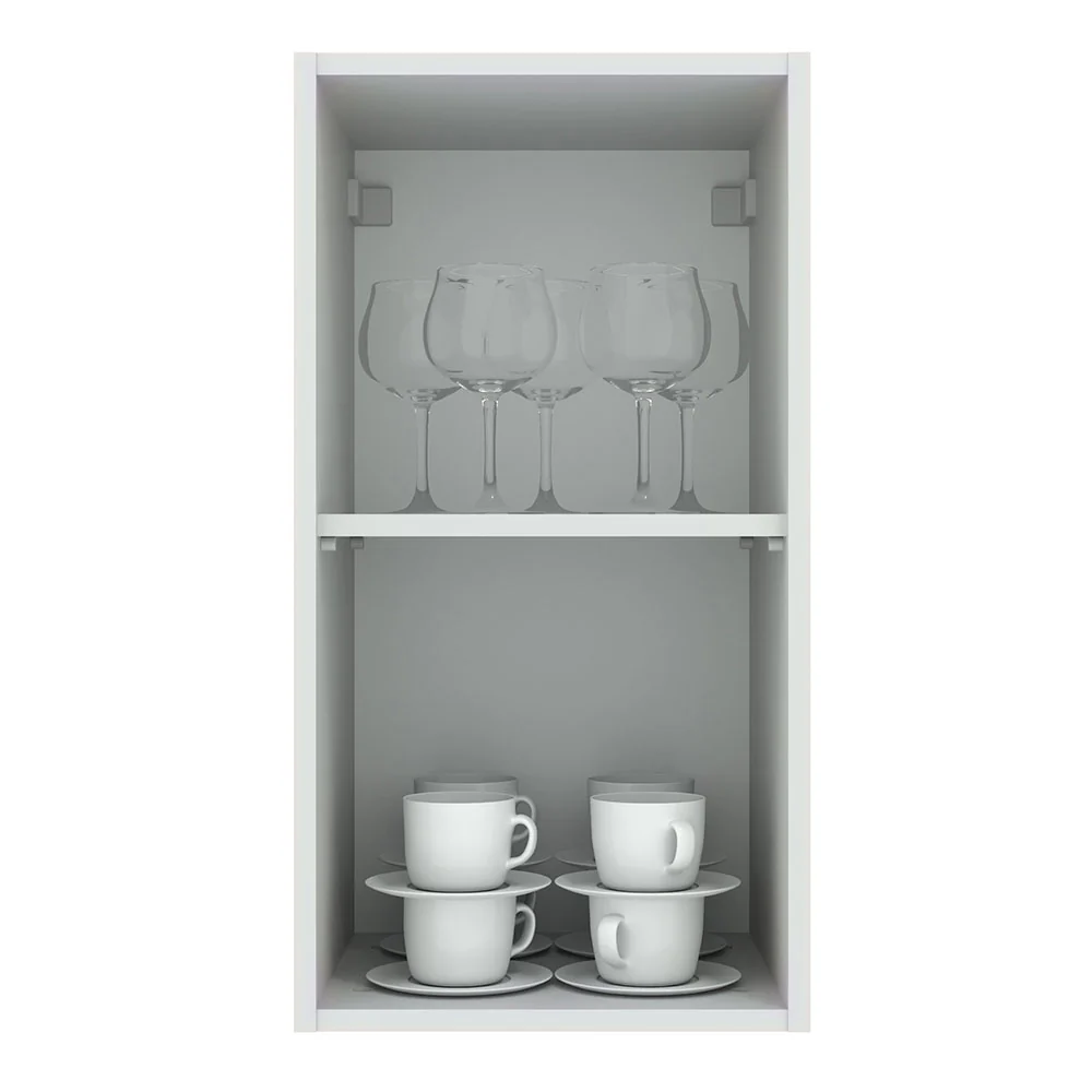Armário Aéreo Madesa Agata 35 cm 1 Porta Branco/Preto - Image 3