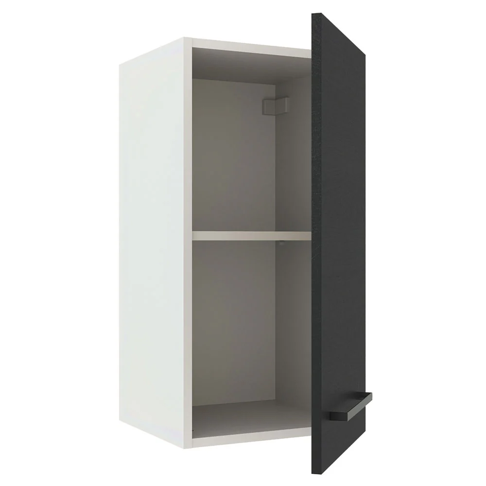 Armário Aéreo Madesa Agata 35 cm 1 Porta Branco/Preto - Image 4
