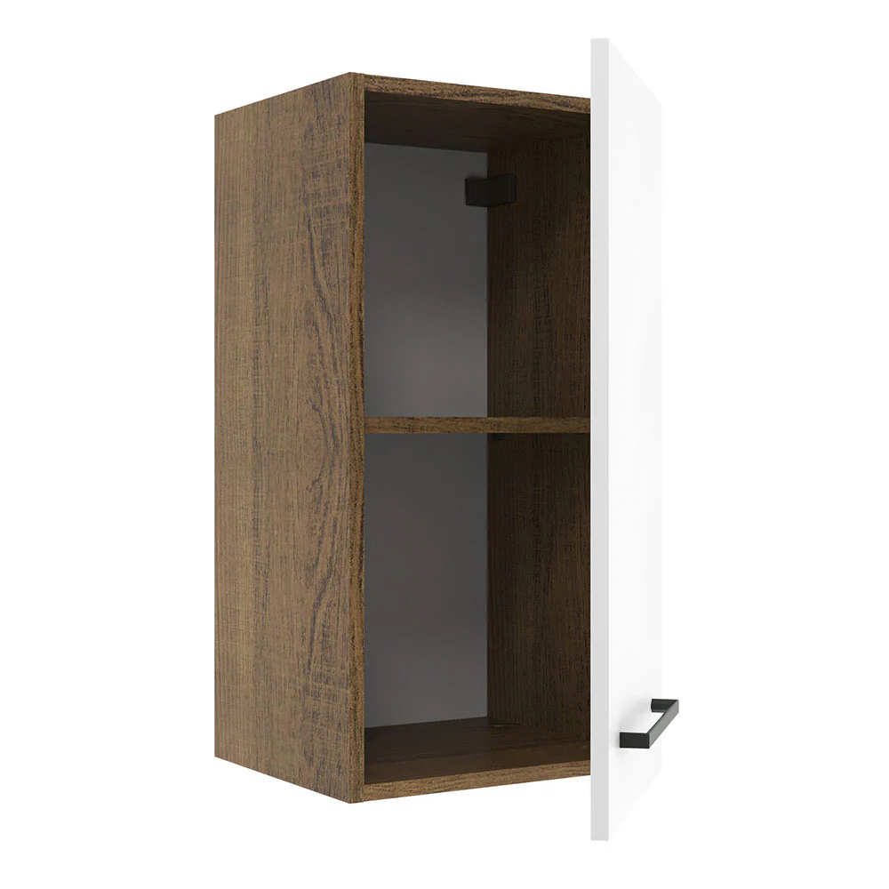 Armário Aéreo Madesa Agata 35 cm 1 Porta Rustic/Branco - Image 4