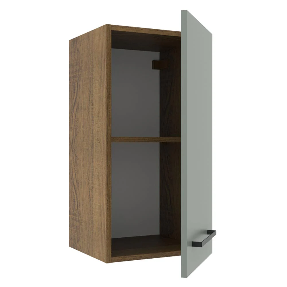 Armário Aéreo Madesa Agata 35 cm 1 Porta Rustic/Cinza - Image 4