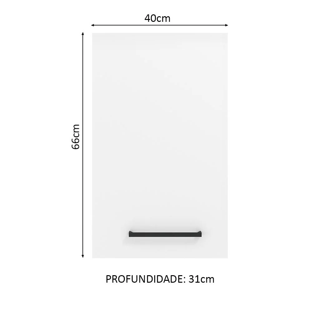 Armário Aéreo Madesa Agata 40 cm 1 Porta Branco - Image 2