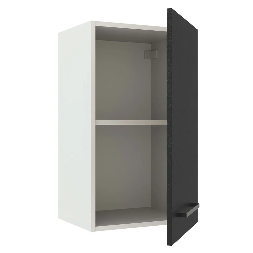 Armário Aéreo Madesa Agata 40 cm 1 Porta Branco/Preto - Image 4