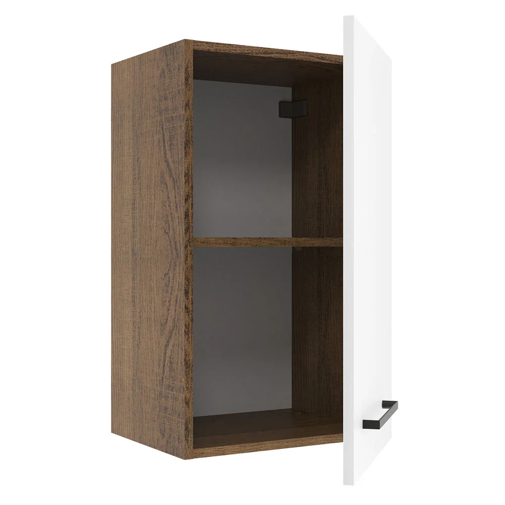 Armário Aéreo Madesa Agata 40 cm 1 Porta Rustic/Branco - Image 4