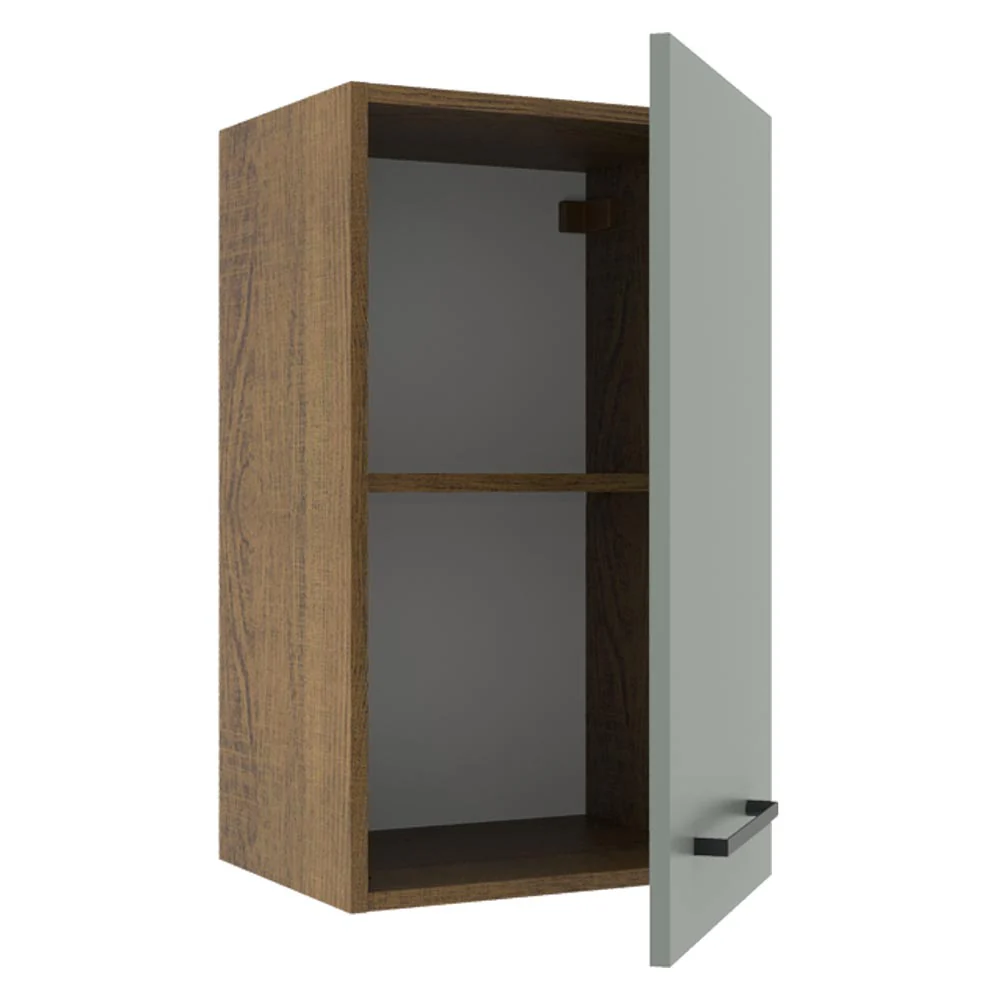 Armário Aéreo Madesa Agata 40 cm 1 Porta Rustic/Cinza - Image 4