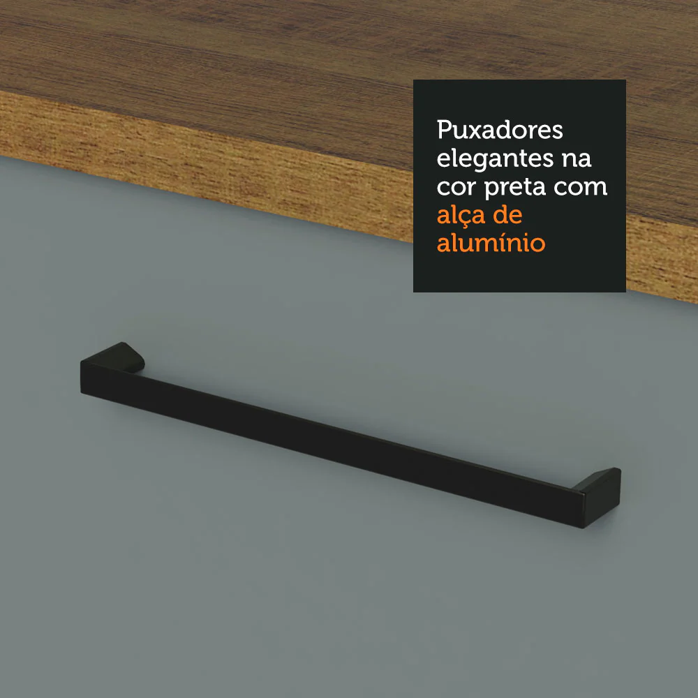 Armário Aéreo Madesa Agata 40 cm 1 Porta Rustic/Cinza - Image 5
