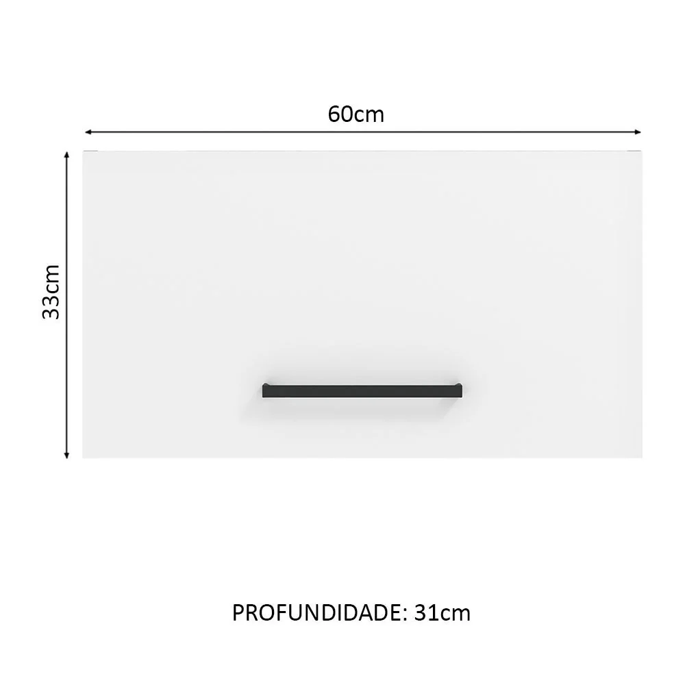 Armário Aéreo Madesa Agata 60 cm 1 Porta Basculante Branco - Image 2