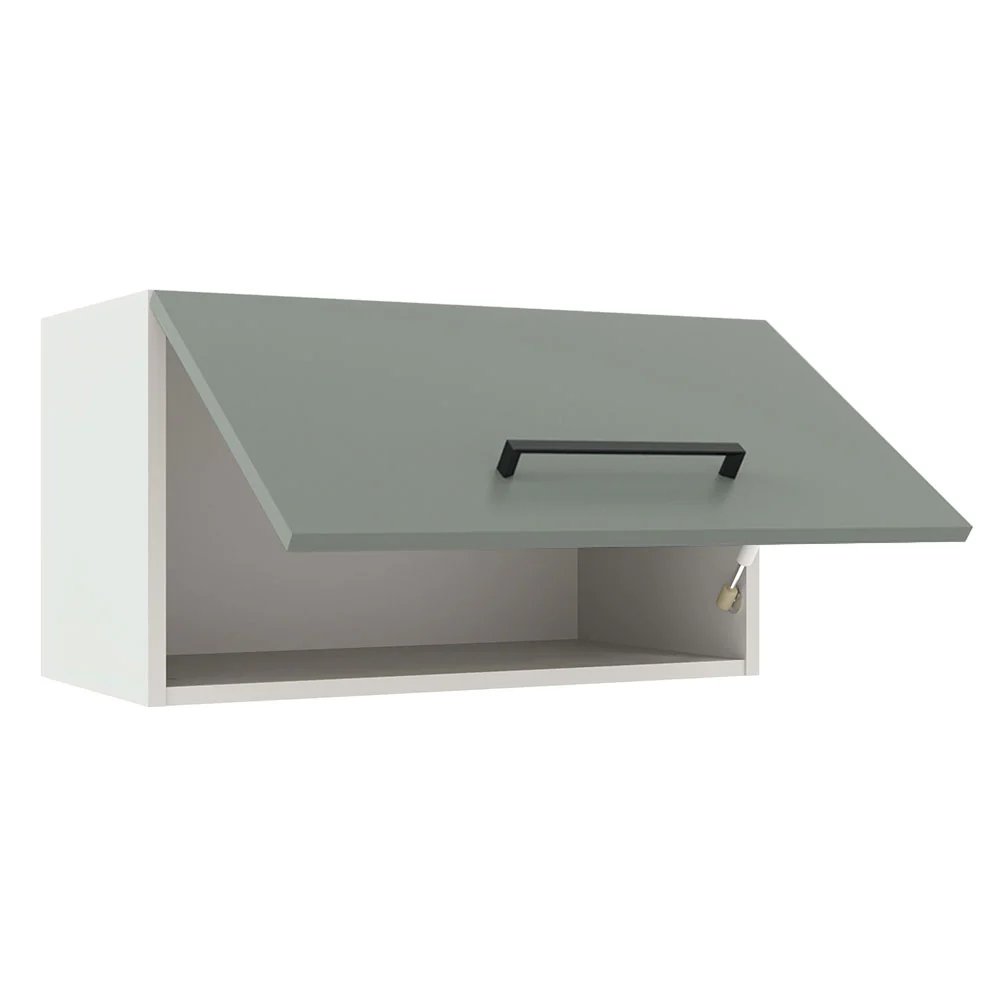 Armário Aéreo Madesa Agata 60 cm 1 Porta Basculante Branco/Cinza - Image 4