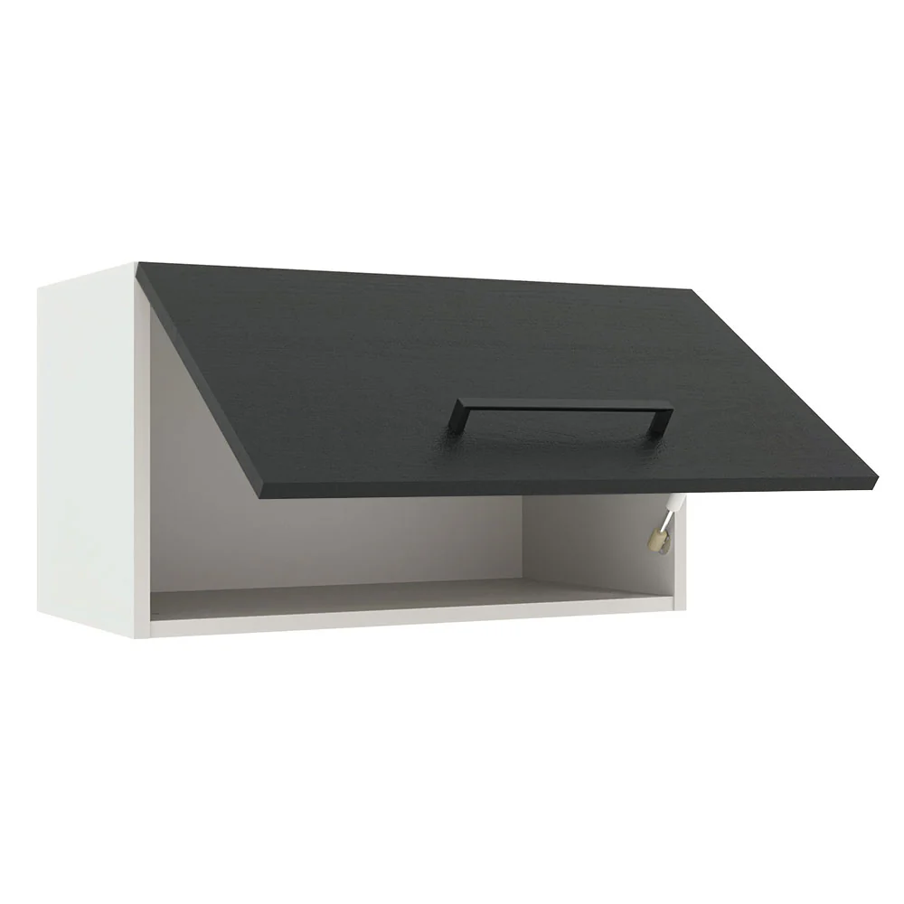 Armário Aéreo Madesa Agata 60 cm 1 Porta Basculante Branco/Preto - Image 4