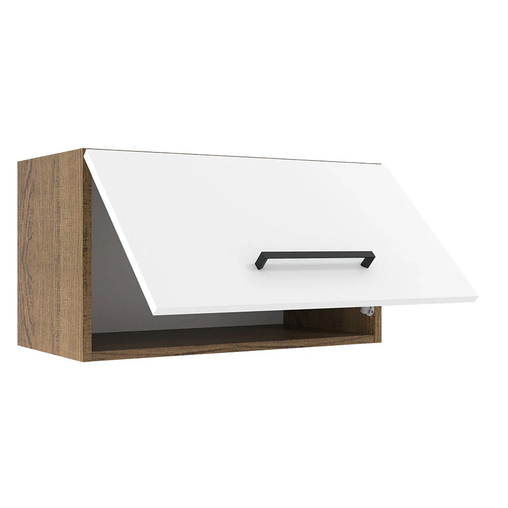 Armário Aéreo Madesa Agata 60 cm 1 Porta Basculante Rustic/Branco - Image 4