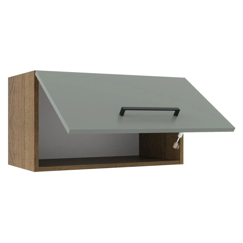 Armário Aéreo Madesa Agata 60 cm 1 Porta Basculante Rustic/Cinza - Image 4