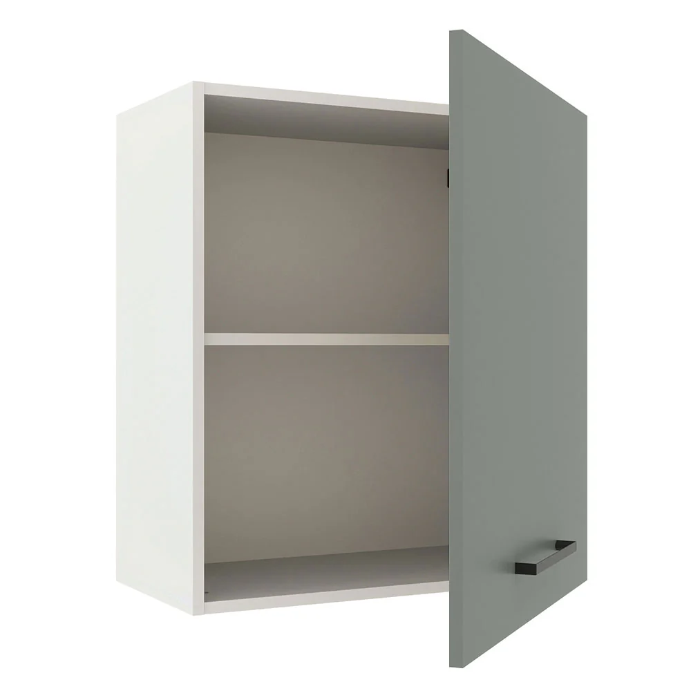 Armário Aéreo Madesa Agata 60 cm 1 Porta Branco/Cinza - Image 4