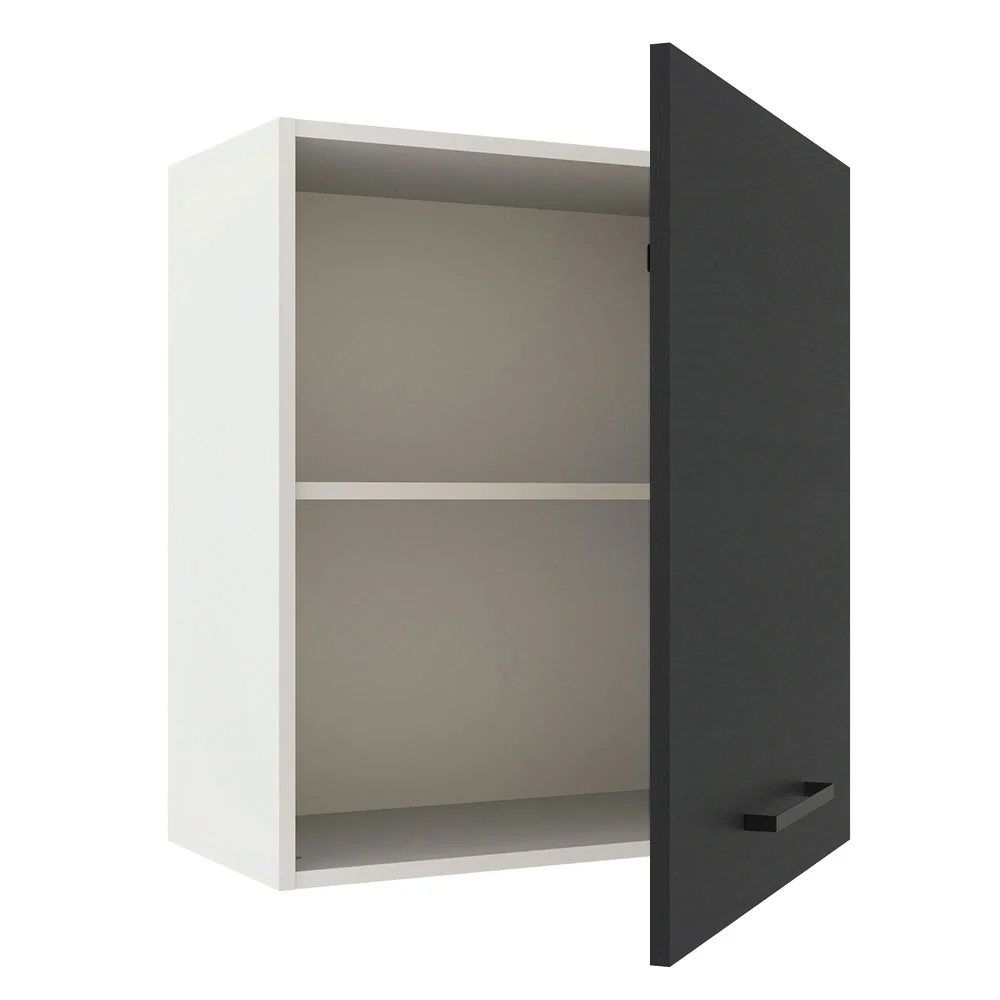 Armário Aéreo Madesa Agata 60 cm 1 Porta Branco/Preto - Image 4