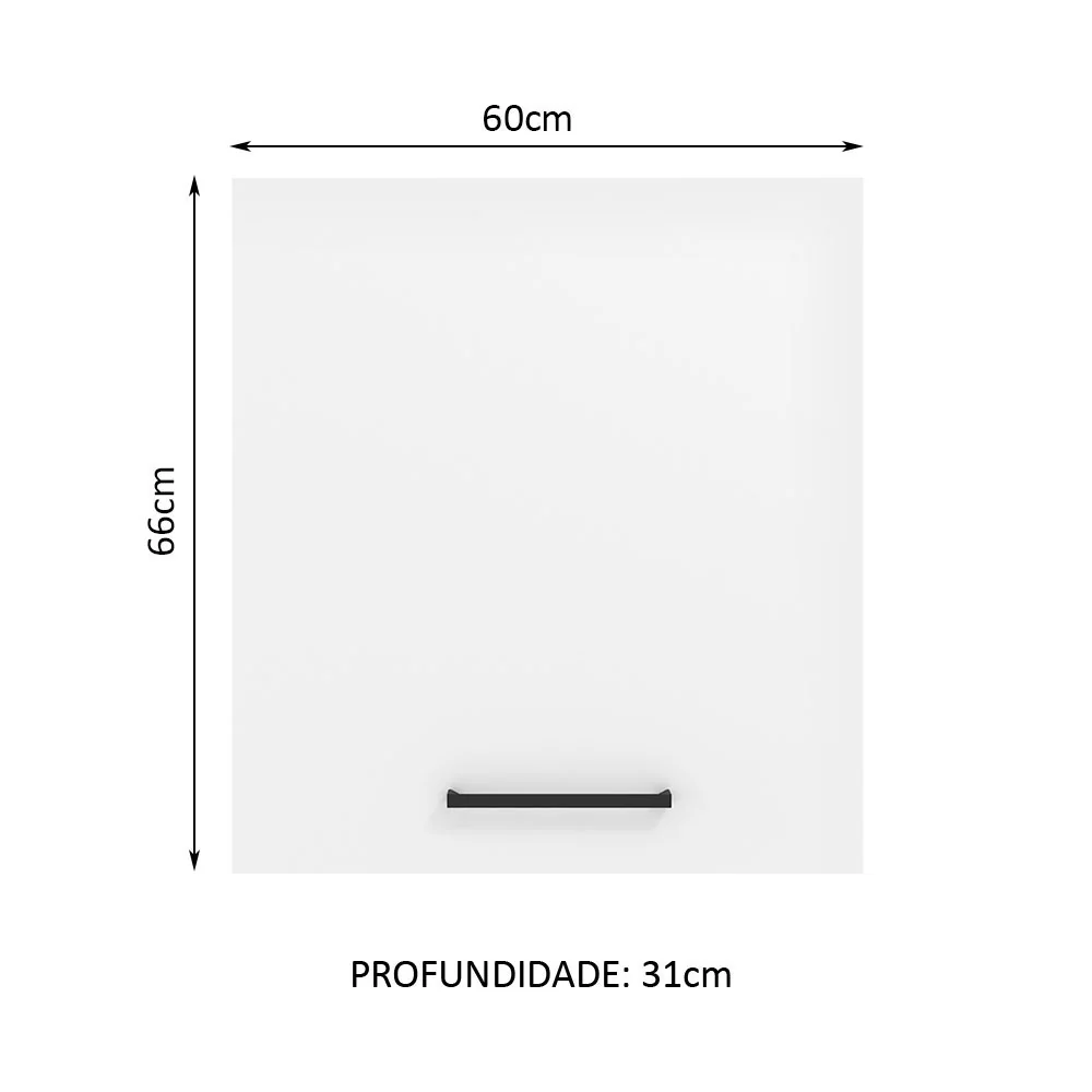 Armário Aéreo Madesa Agata 60 cm 1 Porta Rustic/Branco - Image 2