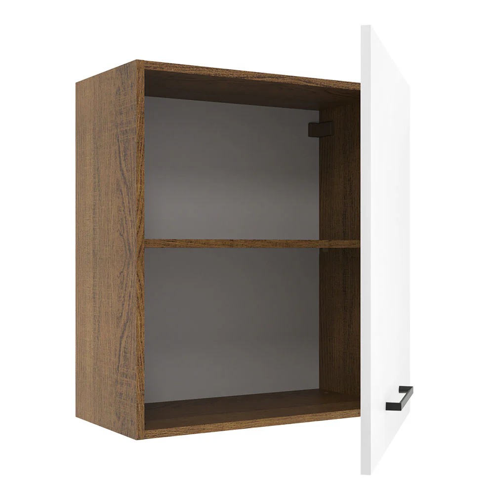 Armário Aéreo Madesa Agata 60 cm 1 Porta Rustic/Branco - Image 4