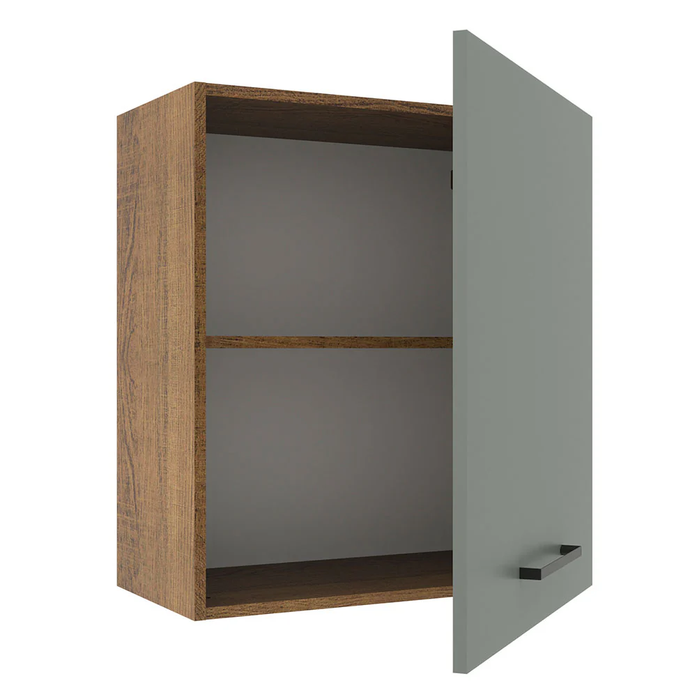 Armário Aéreo Madesa Agata 60 cm 1 Porta Rustic/Cinza - Image 4