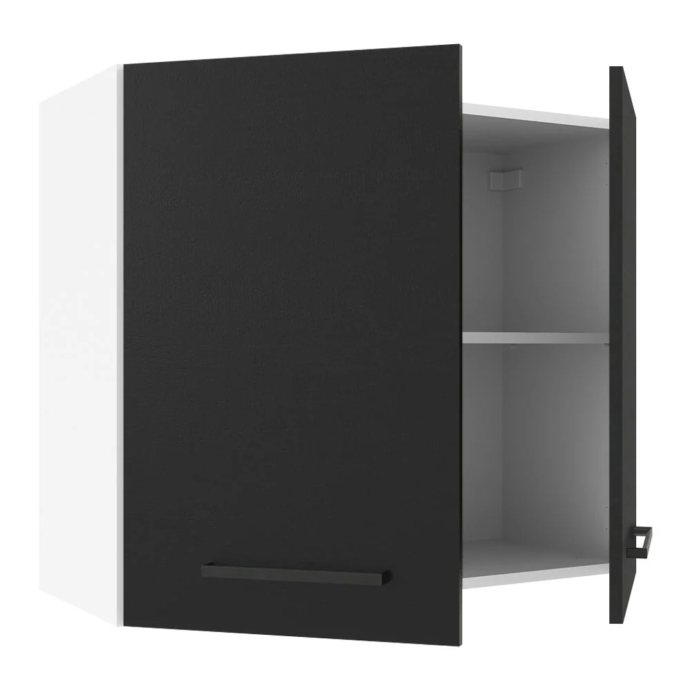Armário Aéreo Madesa Agata 70 cm 2 Portas Branco/Preto - Image 4