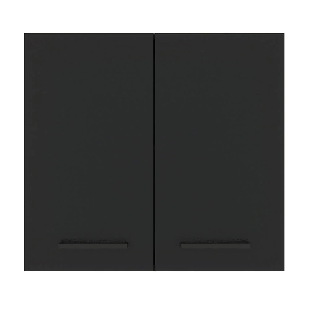Armário Aéreo Madesa Agata 70 cm 2 Portas Branco/Preto - Image 6