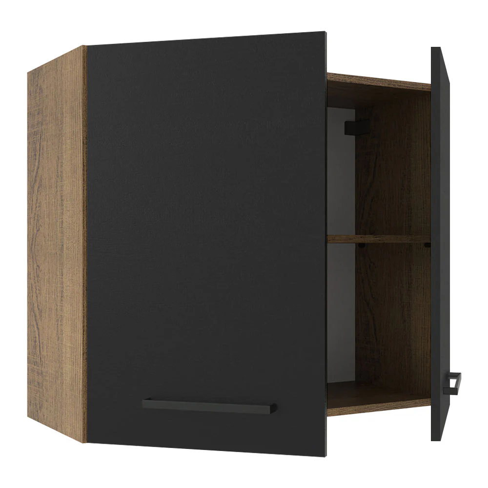 Armário Aéreo Madesa Agata 70 cm 2 Portas Rustic/Preto - Image 4